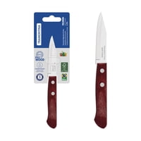 Cuchillo Para Frutas Y Verduras Tramontina Polywood Con Lámina De Acero Inoxidable Y Mango De Madera Tratada Rojo 3""
