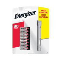 Energizer - Linterna + 8 Pilas Aa 60 Lumenes Enlcm2A81 Plateado