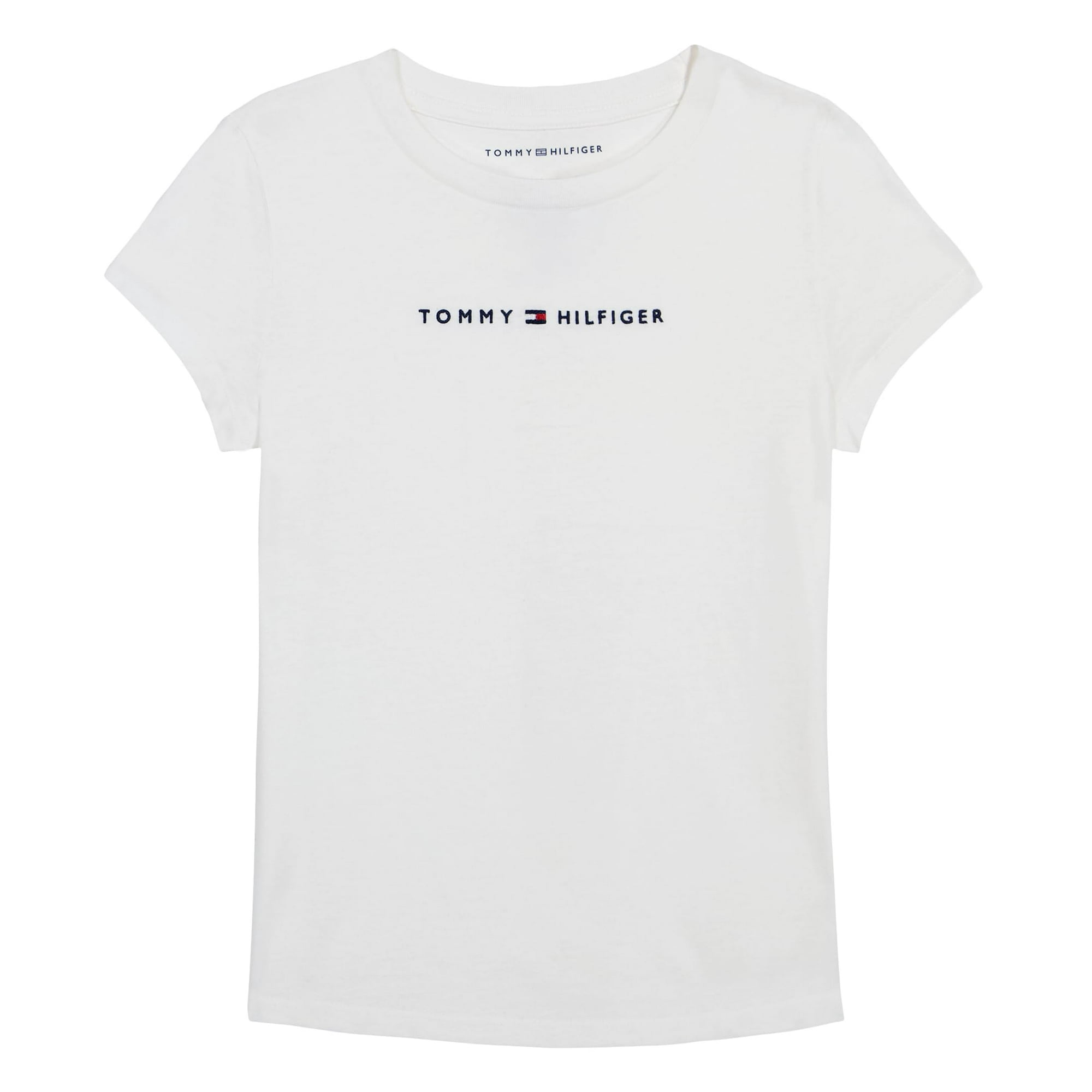 Camiseta Tommy Hilfiger De Manga Corta Para Niñas, Color Blanco, Talla 16