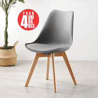 Casabella - Pack 4 Sillas Tulip Eames Dsw Gris