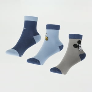 Tripack Calcetines Niño Azul Carita Mickey Disney