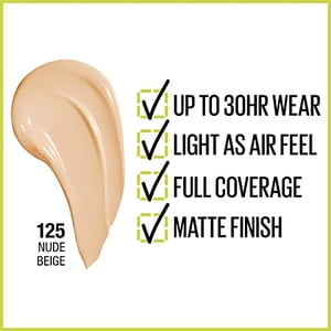 Base Líquida De Cobertura Total Maybelline New York Nude Beige 28Ml