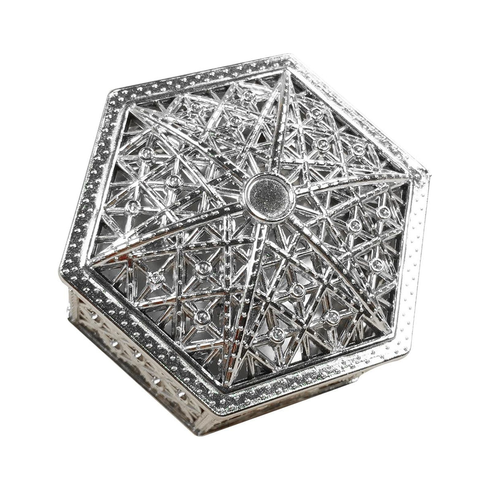 Magideal - Hexágono Caja De Dulces Cajas De Dulces Bolsas Contenedores Estuche Caja De Bocadillos Cajas De Regalo Cajas De Chocolate De Azúcar Para Decoración De Argenteo