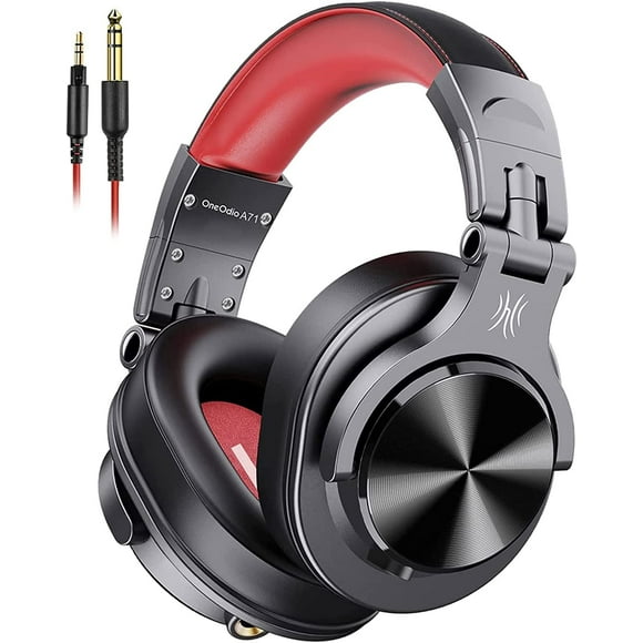 Audífonos Sobre La Oreja Oneodio A71 Con Cable Para Estudio Plegables y Sonido Estéreo Rojo