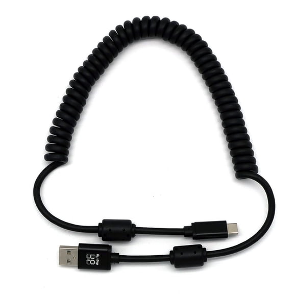 Cable espiral Digirig USBACSHIELD USB-A a USB-C 3 A