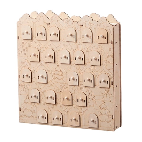 Magideal - Calendario De Adviento De 24 Días, Calendario De Adviento De Madera Decorado, Decoración, Calendario De Adviento, Cajones Para Escaparate Y Dormitorio