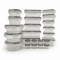 Wakeshome - Juego De 24 Tarros Plasticos Apilables Con Tapa Y Cierre Hermeticos