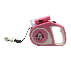 Total Click - Cuerda Retractil 5M Con Linterna Para Paseo De Mascotas Rosadp