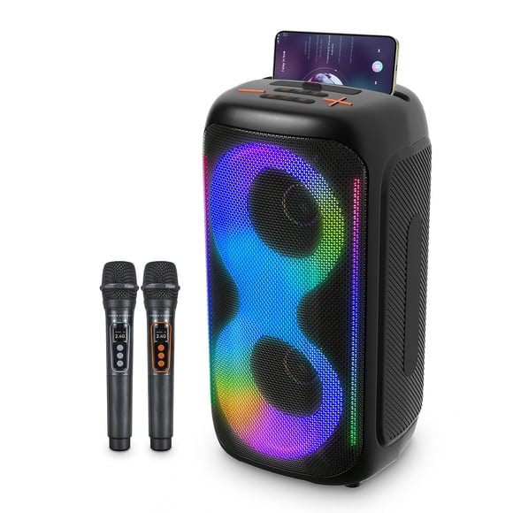 Parlante Karaoke GREEN KEEPER GKD40 Bluetooth con 2 micrófonos y luces LED