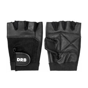 Guantes Fitness Cuero Spandex Drb Negro Pesas Y Gimnasio