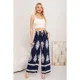 thumbnail image 2 of Pantalon Mujer Palazzo Tipo Lino Pretina Alta Elasticado Diseño 3011, 2 of 3