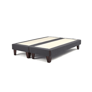 Importclick - Base Dividida Cama Europea 2 Plazas 150X200 Cm Gris Oscuro Felpa