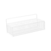 Magideal - Cesta Colgante De Alambre, Cesta Colgante De Pared, Para Almacenamiento, Organizador De Pared Colgante Para Sala De Manualidades, Cocina, Hogar Y Baño Blanco L