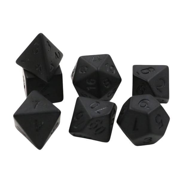 Juego de dados negros poliédricos 7x D8 D10 D12 D20 dados de juego para beber accesorios niños juguete fiesta favores entretenimiento juegos de