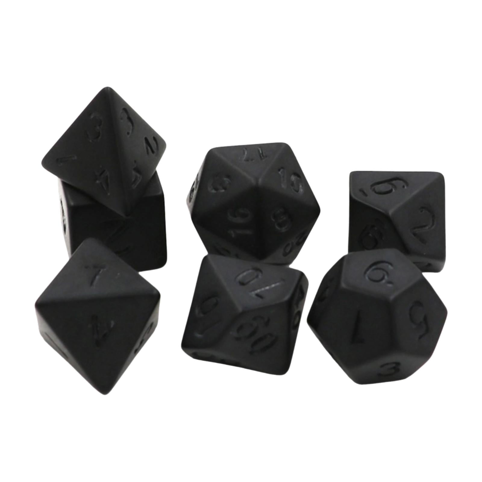 Magideal - Juego De Dados Negros Poliédricos 7x D8 D10 D12 D20 Dados De Juego Para Beber Accesorios Niños Juguete Fiesta Favores Entretenimiento Juegos De