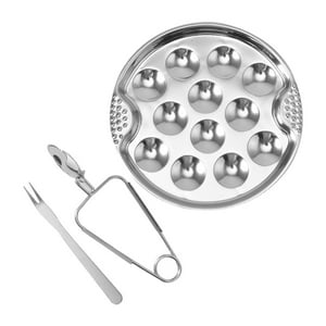 Genérico - Plato De Caracoles, Herramienta Resistente Para Servir Mariscos, Plato De Comida Para Restaurante, Plato De Barbacoa Casero Con Herramienta