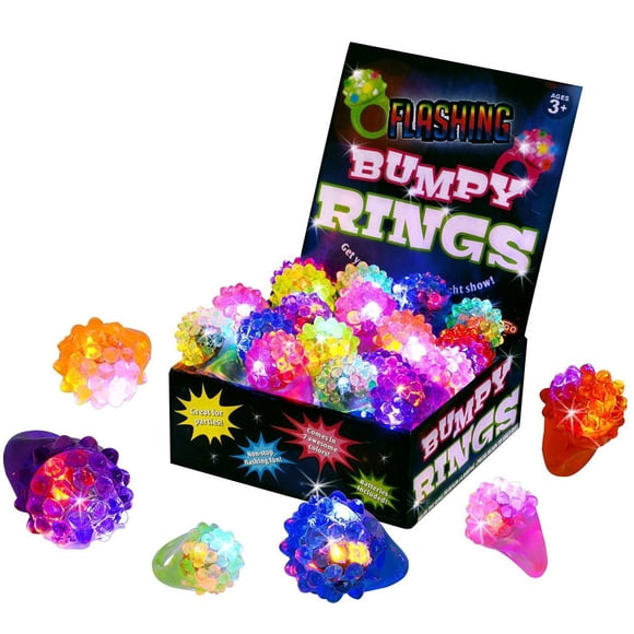 Anillos con iluminación LED tipo canguro, paquete de 18 unidades, color neón, para niños y adultos