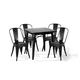 thumbnail image 1 of Comedor Mesa Tolix 80x80cm + 4 sillas Tolix Negras, 1 of 8