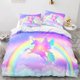 thumbnail image 1 of Unicorn Duvet Cover SetGalaxy Rainbow Colourful Unicorn Cute Romantic Theme For Kids Girls Polyester Comforter Cover, 1 of 5