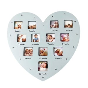 Magideal - Marco De Primer Año De Bebé Marco De , Marco De Collage Brillante Con Luz Para Álbumes De Fotografías De Recién Nacidos Para Bebés Recuerdos Azul