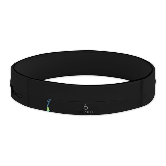 Riñonera FlipBelt pequeña con bolsillo negro con cremallera para correr