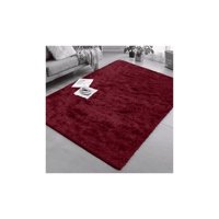 Genérico - Alfombra Peluda 1.8 X 2 Burdeo Liso