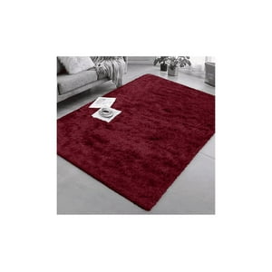 Genérico - Alfombra Peluda 1.8 X 2 Burdeo Liso