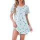 thumbnail image 1 of INSPIRE CHIC Camisón a Rayas Coloridas para Mujer Regreso a Clases Camiseta de Manga Corta Cuello Redondo Vestido Ligero Casual para Dormir S Estrella Luna, 1 of 6