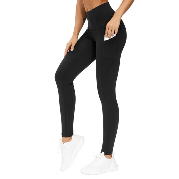 Pantalones de yoga THE GYM PEOPLE, cintura alta y gruesos con bolsillos para mujer
