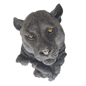 Magideal - Estatua De Cabeza De Animal, Artesanías Artísticas De Montaje En Pared De Resina, Figuritas 3D Falsas Para Decoración De Centro De Mesa De Habitación , Pantera Negra