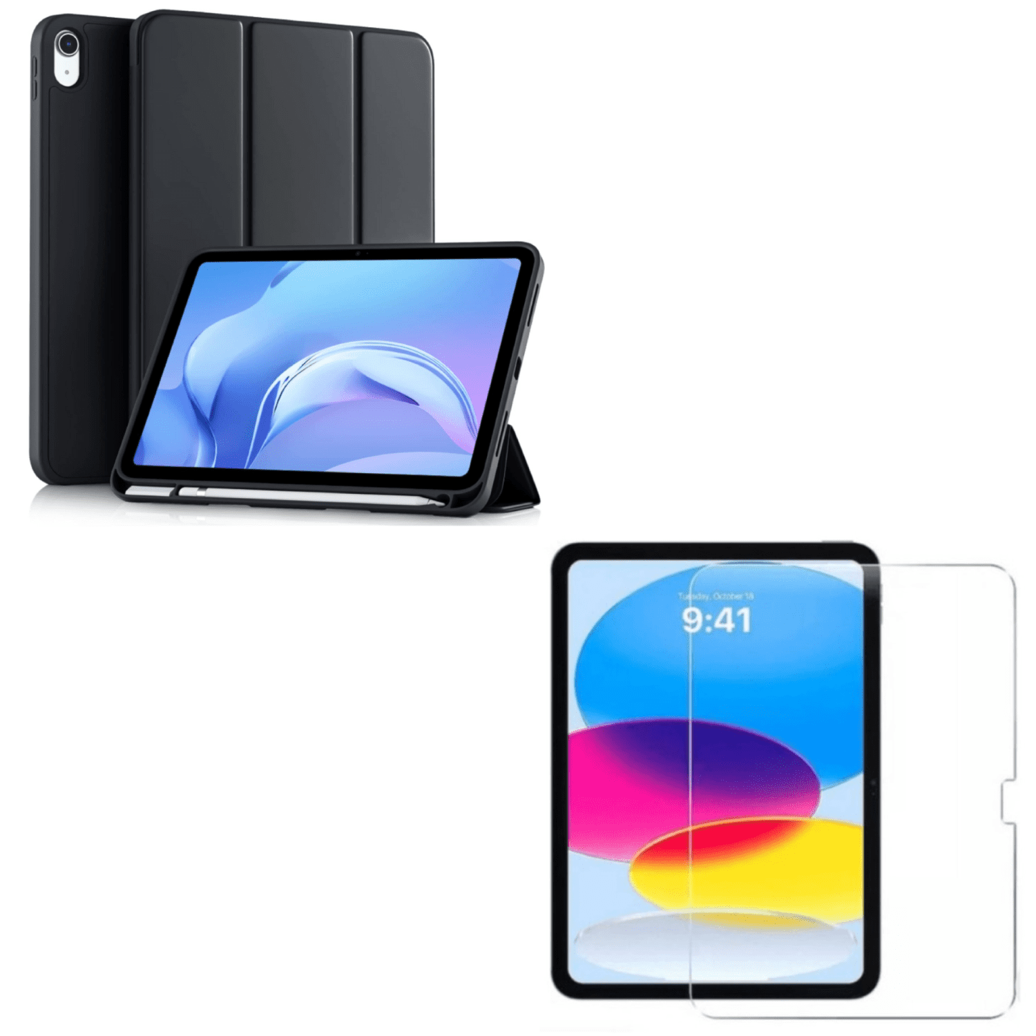 Mar Cases - Carcasa Smart Cover Para Ipad A16 11th 2025 Negro + Mica