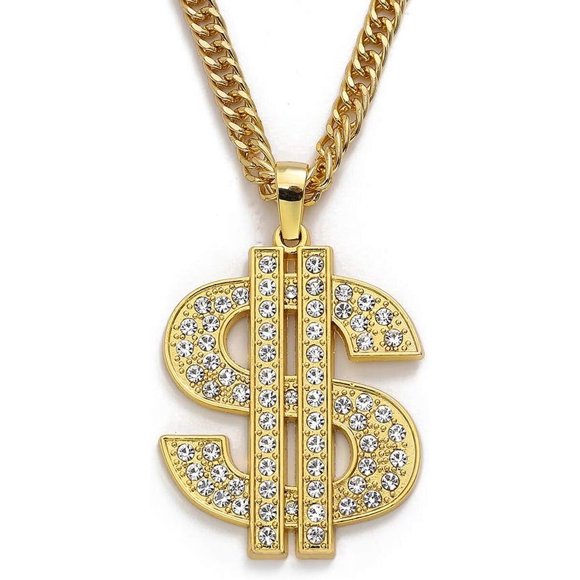 Collar dólar 316L de acero con cadena de 28 pulgadas