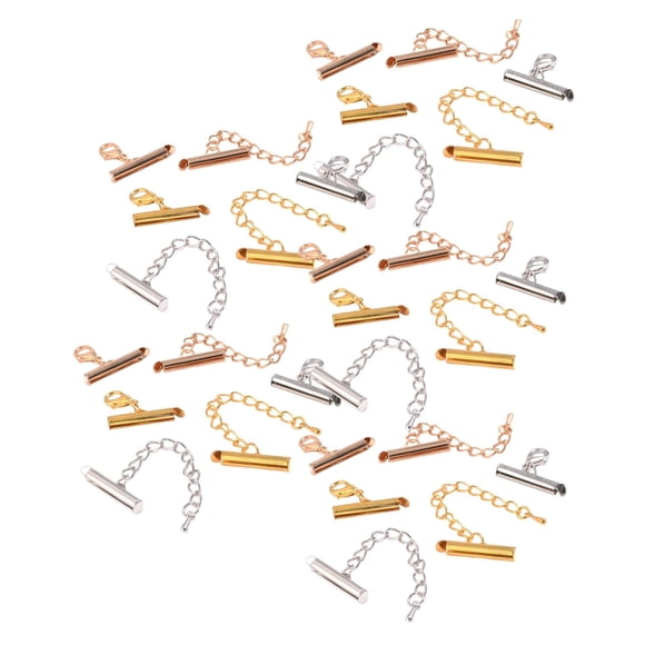 Slide On End Broche Tubos Slider End Caps DIY Crafts Collar Con Cadena