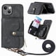 thumbnail image 1 of Funda Tipo Cartera con Correa Cruzada para iPhone 14 Protección Contra Golpes Negro, 1 of 6