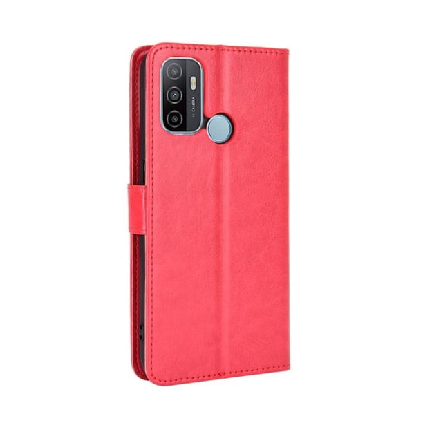 Funda tipo libro para OPPO A53S/A33, cartera todo‑en‑uno, funda multifuncional con tarjetero y correa de muñeca desmontable