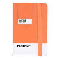 Libreta Pantone Chica Con Elástico Vertical Lineada Naranja