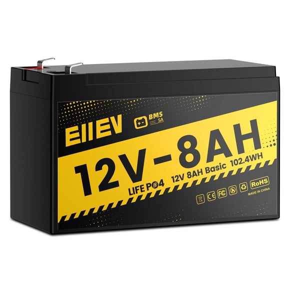 Batería de litio Eiiev 12V 8Ah LiFePO4 4000+ ciclos con BMS