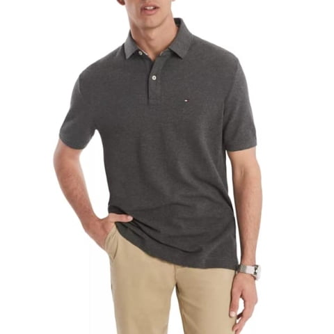 Polo Tommy Hilfiger Classic Fit Para Hombre Gris Xs