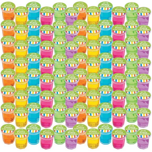 Putty Fun Express Mini con purpurina, paquete de 48 unidades, colores neón variados