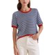 thumbnail image 1 of INSPIRE CHIC Camiseta de Mujer de Verano de Manga Corta con Cuello Redondo de Moda Jersey a Rayas Tejido Talla S Azul Oscuro, 1 of 5