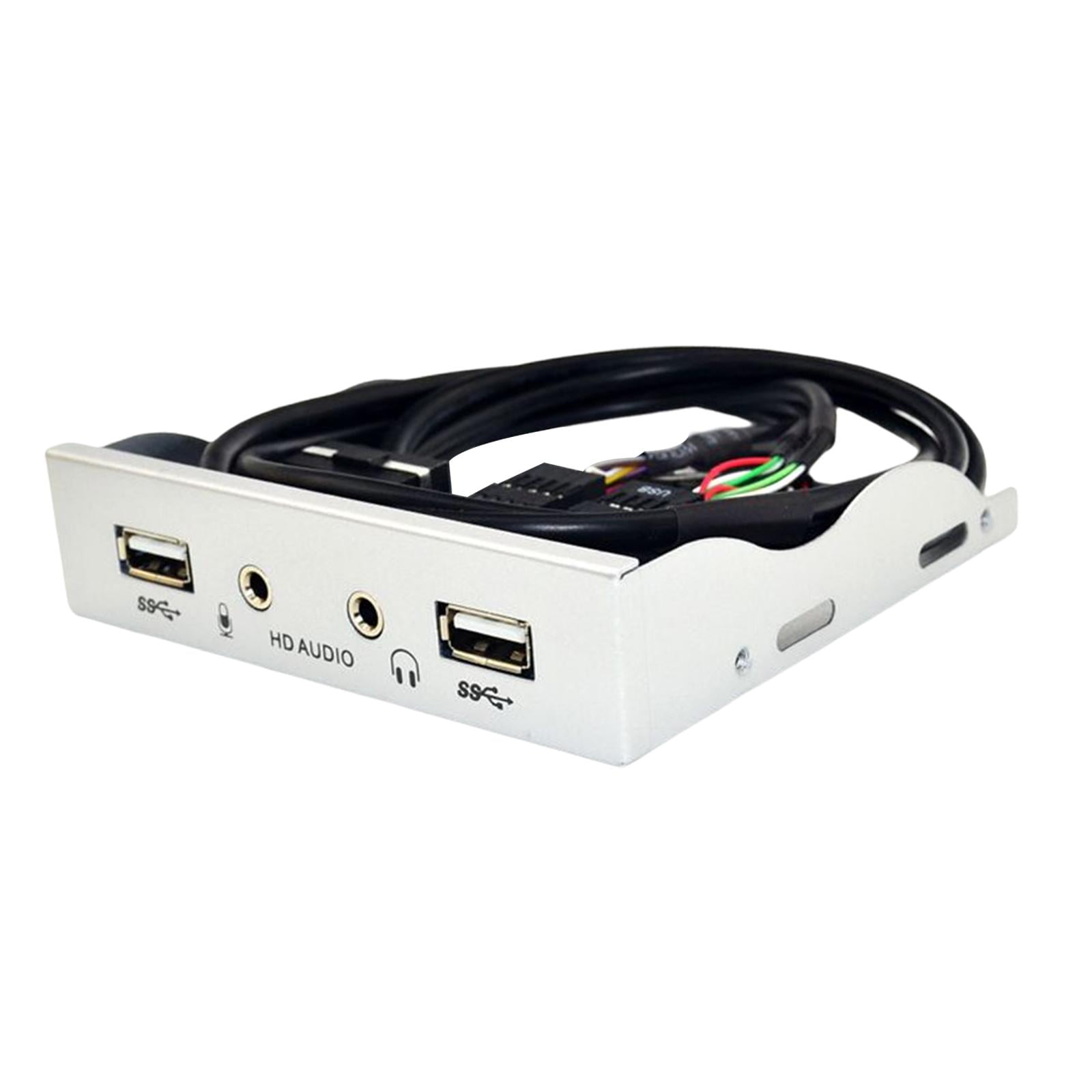 Magideal - Panel Frontal Divisor De Concentrador De 9 Pines A Usb 2,0 De 3,5 Pulgadas Para Escritorios/con Cable De Audio/interfaz De Micrófono Para Adaptador De Argén