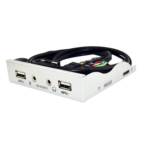 Magideal - Panel Frontal Divisor De Concentrador De 9 Pines A Usb 2,0 De 3,5 Pulgadas Para Escritorios/Con Cable De Audio/Interfaz De Micrófono Para Adaptador De Argén