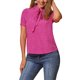 thumbnail image 1 of INSPIRE CHIC Blusa de Chifón con Estampado Retro de Regreso a Clases para Mujer, Manga Corta, Lazo, Cuello Peter Pan, Talla S, Rosa Fucsia, 1 of 6