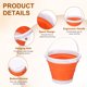 thumbnail image 3 of Uxcell Cubo Plegable, 1.3 Galones (5L) Cubo Pequeño Plegable, Cubo de Agua Portátil Redondo con Asa para Camping en RV Hogar Coche, Naranja, 3 of 7