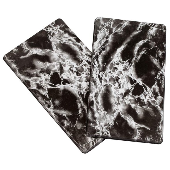 Burner Covers Miles Kimball de mármol sintético, juego de 2 unidades, color negro