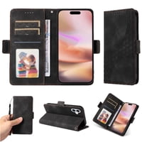 Carcasa Foxdock Iphone 16 De Cuero Pu, Diseño Acolchado Clásico, Protección Contra Caídas Y Rayones