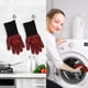 thumbnail image 4 of Guantes para barbacoa resistentes al calor (800 grados), ignífugos, con revestimiento de silicona, antideslizantes, lavables, para barbacoa, horneado., 4 of 5
