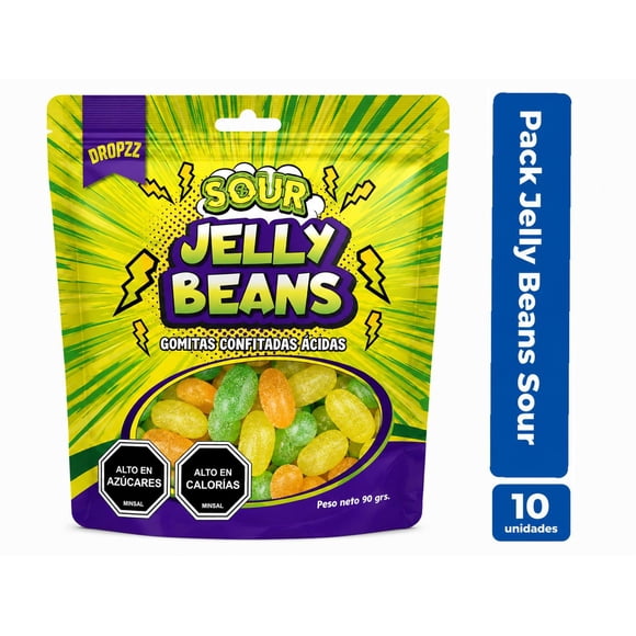 Pack 10 Bolsa Jelly Beans Sour 90g
