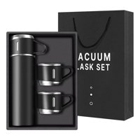 Genérico - Termo Acero Inox 500Ml 3 Tazas Aisladas Caliente Frío Negro