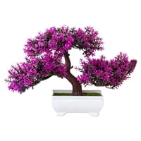 Magideal - Árbol De Bonsái Artificial Decoración De Plantas Falsas Casa De Árbol En Maceta Planta De Bonsái Para La Decoración Para Hogar Interior Oficina Rojo Púrpura
